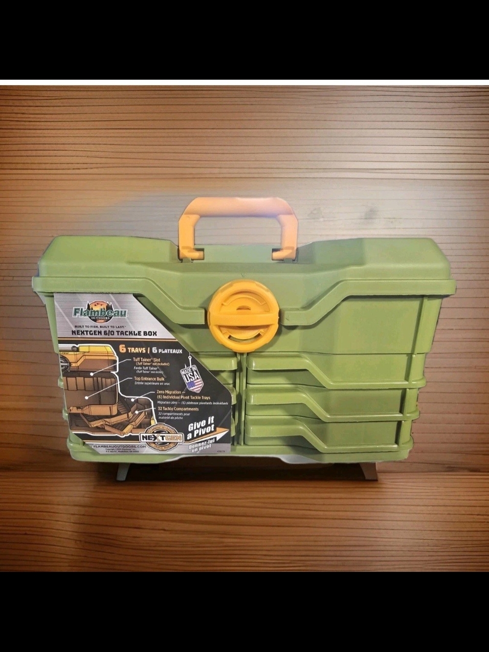 Green NextGen 6/0 Tackle Box with Yellow Handle